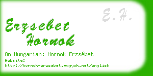 erzsebet hornok business card